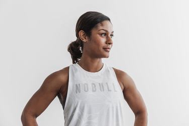 Nobull High-Neck Women's Tank Tops White | Australia (GC2348)